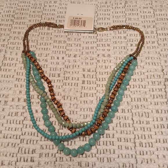 Lot of 3 beaded NWT jewelry - multi-layer necklace, bracelet stack, drop earring - Picture 2 of 12